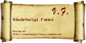 Vásárhelyi Fanni névjegykártya