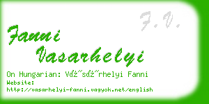 fanni vasarhelyi business card